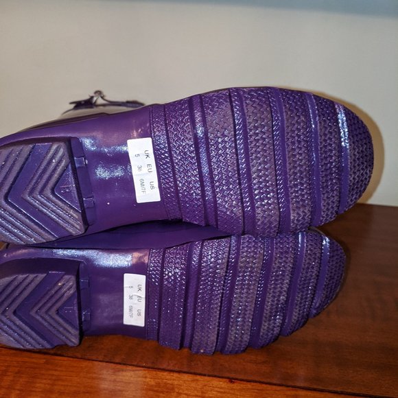 Hunter Original Tall Gloss Purple Rain Boots - Picture 4 of 6